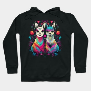 Llama Couple Valentine Hoodie